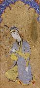Muhammadi of Herat The Lady Beloved sits framed within the prayer niche oil painting